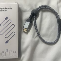 Highwings Short 8K HDMI Cable 1.72ft Total Length, 1.36ft Cable Length, Ultra High Speed HDMI Braided Cord-4K@120Hz, 8K@60Hz,eARC, Compatible for PS5,
