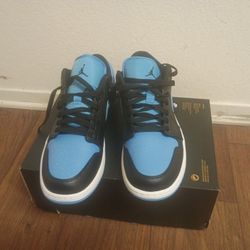 Jordan 1 Low Black Varsity Blue Men's Size 12 Never Worn 