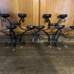Wrought iron candle holders