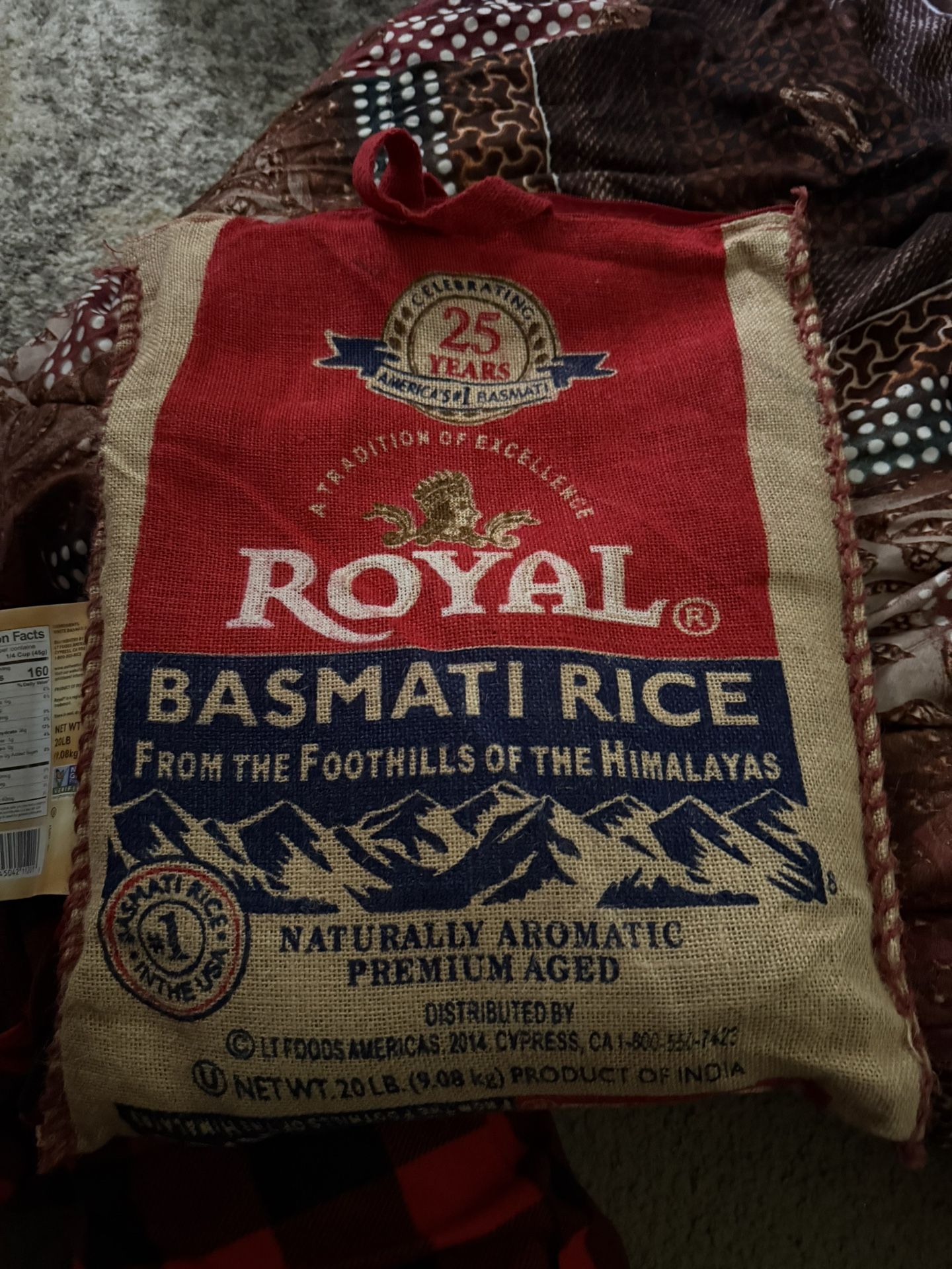 Royal Basmati Rice Tote Bag Zip Handles Heavy Duty Woven Storage