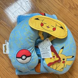 NWT licensed Limited Edition Pokemon Pikachu kids Travel 3pcs Set