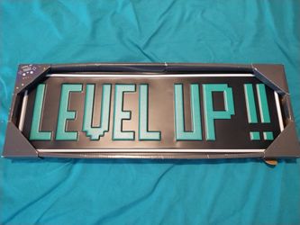 New 19" x 6.25" Metal Level Up Gamer Sign