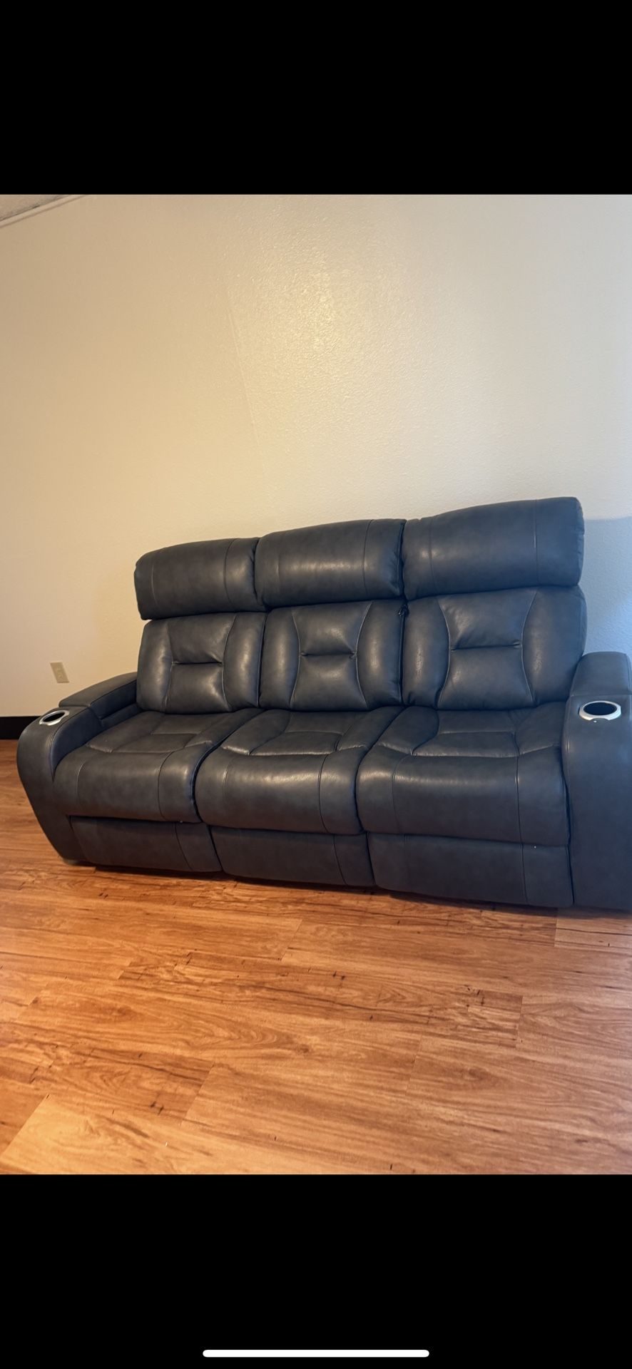 Black Three Leather Seater