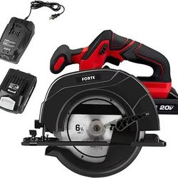 Forte Cordless Circular Saw 20V MAX 6-12 IN. Power Circular Saw with Battery, Adjustable Cut Depth &