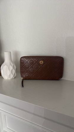 Tory Burch Embossed Leather Zip-Around Wallet