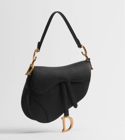 Saddle Bag Black Grained Leather