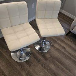 White Set Of Stools  
