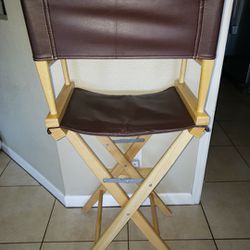 4 Hollywood Directors Chairs Leather Seat And Back 