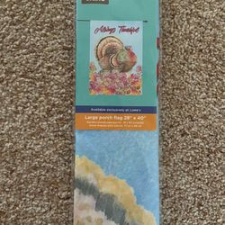 Rain Or Shine Always Thankful Large Porch Flag