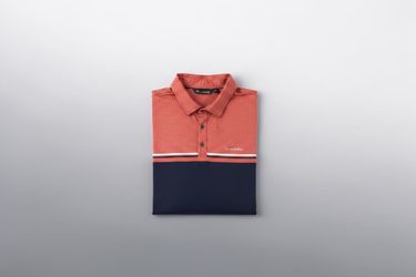 TravisMathew Men’s 3XL Salmon Navy Performance Golf Polo Shirt Big Tall