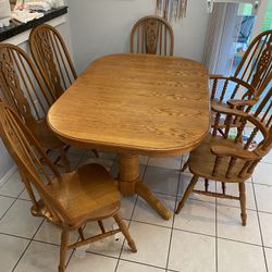 Solid Wood, Oak Extendable Table