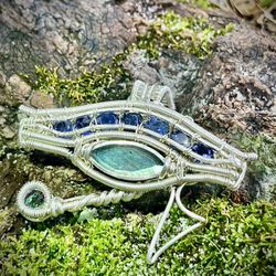 Tiny juicy gem filled Egyptian Eye of Ra labradorite in Argentium silver Handmade necklac