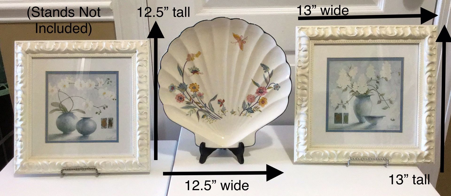 SALE!! White & Blue Floral Trio