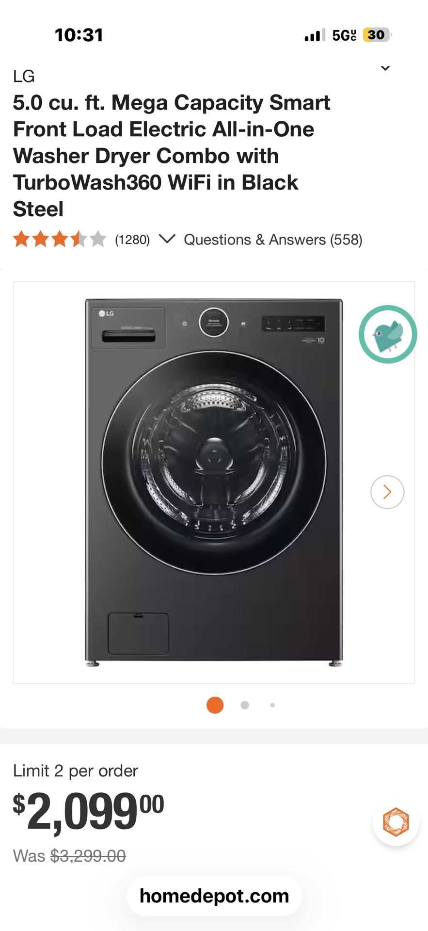 Washer-Dryer 1000$ New Is 3200-