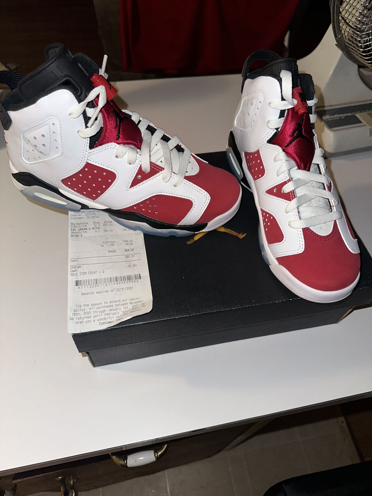 Air Jordan 6 Retro Carmines/  GS 