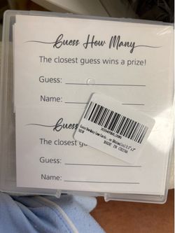 Guess how many baby shower game cards