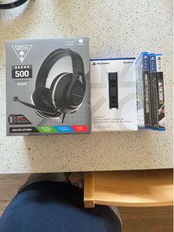 Ps5 headset, charging doc and games