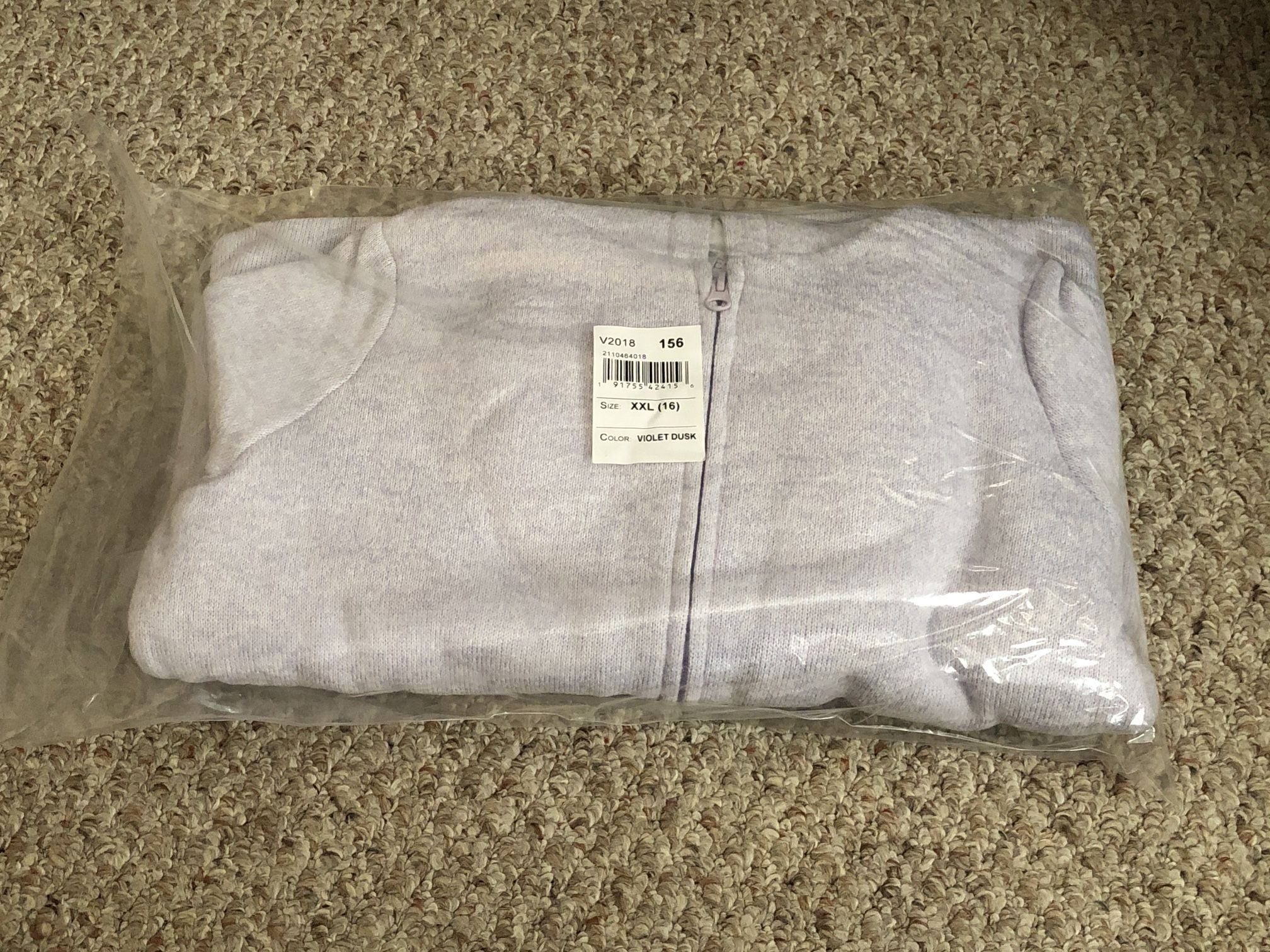 Girls The Childrens Place Sherpa Zip Up Hoodie / Jacket Violet Purple Size XXL /16