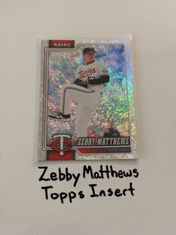 Zebby Matthews Minnesota Twins Pitcher Topps Short Print Insert Card.