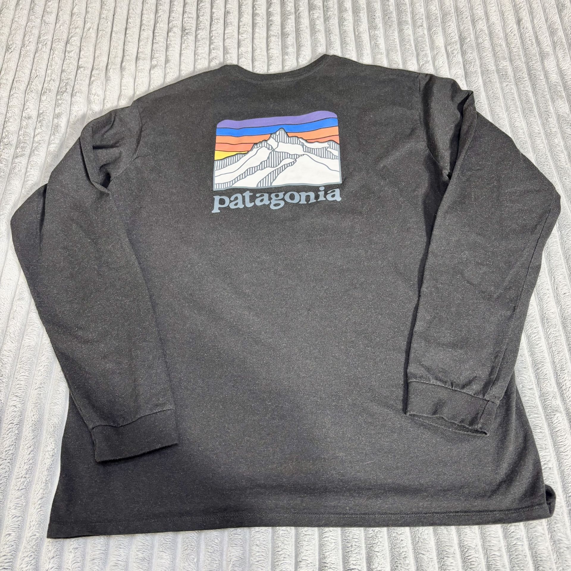 Patagonia Men's Gray Long Sleeve Organic Cotton Responsibili-Tee Shirt Size L