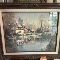 “The Mill Pond Stockbridge” by Marty Bell Print Lot#  412