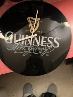 Glass Battery Operated Guinness Wall Clock