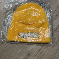 Supreme New Era Box Logo Beanie Yellow