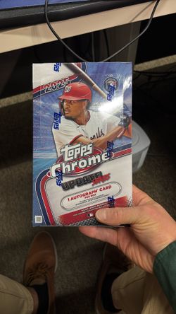 2025 Topps Chrome Update Sealed Hobby Box in hand