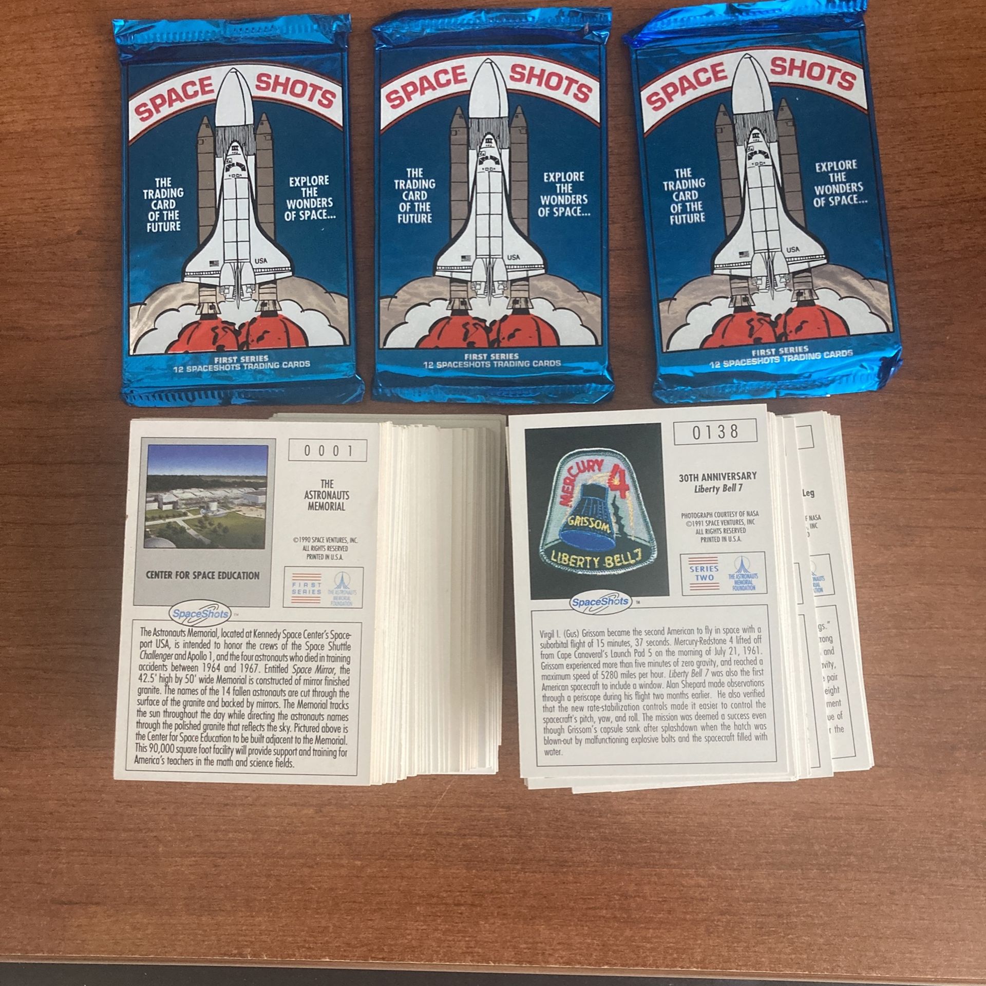 Space Shots Trading Cards -3 Unopened Plus Loose