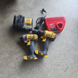 Driles Y Cargadores Dewalt Y Milwaukee 