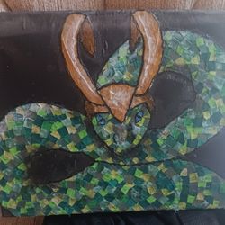 Loki Snake Fabric Art