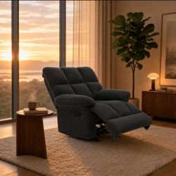 Modern Manual Rocker Recliner Chair, with hubby upholstery Fabric for Living Room