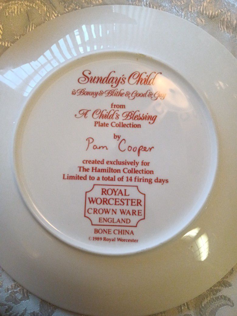 Sunday Child And One Wednesday Child Plate 