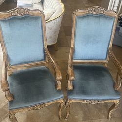 Blue Velvet Arm Chairs