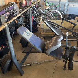 Weight Bench With Weights And Bar