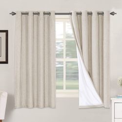 Blackout cream curtains 63”