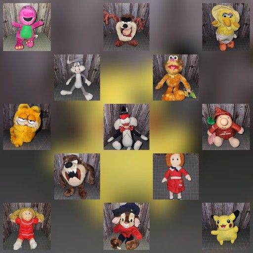 Vintage/cartoon Stuffed Animals (13 Of Them)