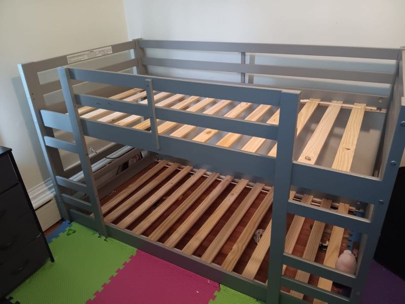 Gray Twin Size  Bunk Bed 