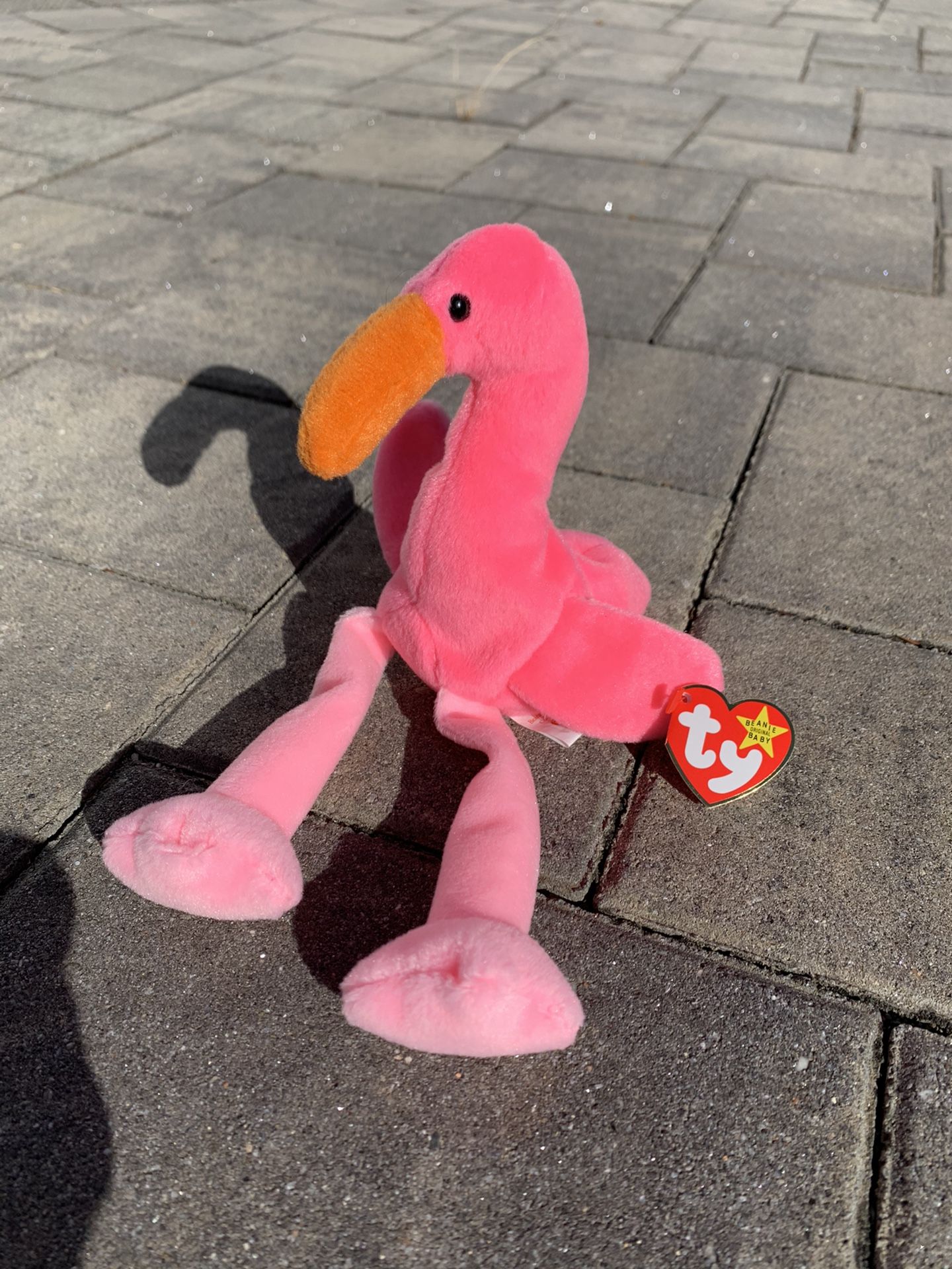 Pinky Beanie Baby- 1995 perfect condition-rare w/tag errors