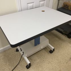 Hydraulic Motorized Medical Instrument Table, Adjustable Height with Wheels 