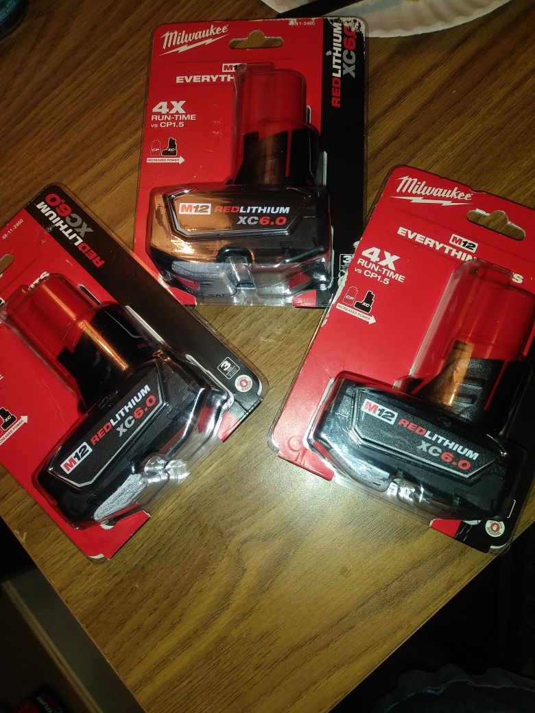 Milwaukee M12 6ah Batteries