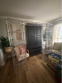 Portable wire rack shelving system