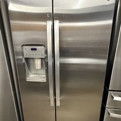 GE 36 in. 25.1 Cu. Ft. Fingerprint Resistant Stainless Steel Side-by-Side Refrigerator