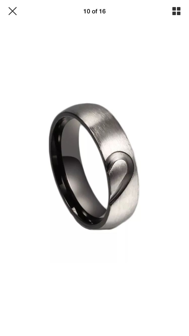 2pcs Heart Wedding Promise Couple Rings