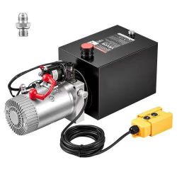 561^ 8 Quart Hydraulic Pump, Single Acting Hydraulic Power Unit, 3200 PSI Max Relief Pressure, 0.91 GPM Flow Rate, DC12V 1.6KW Power Unit for Dump Tra
