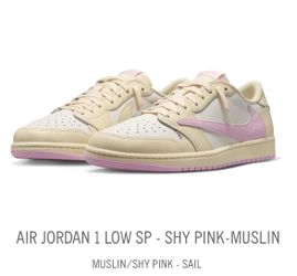 Travis Scott Jordan 1 low Shy pink muslin