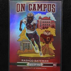 2021 Panini Prizm Draft Picks #OC-RB Rashod Bateman ON CAMPUS Rookie SSP Minnesota Gophers/ Baltimore Ravens