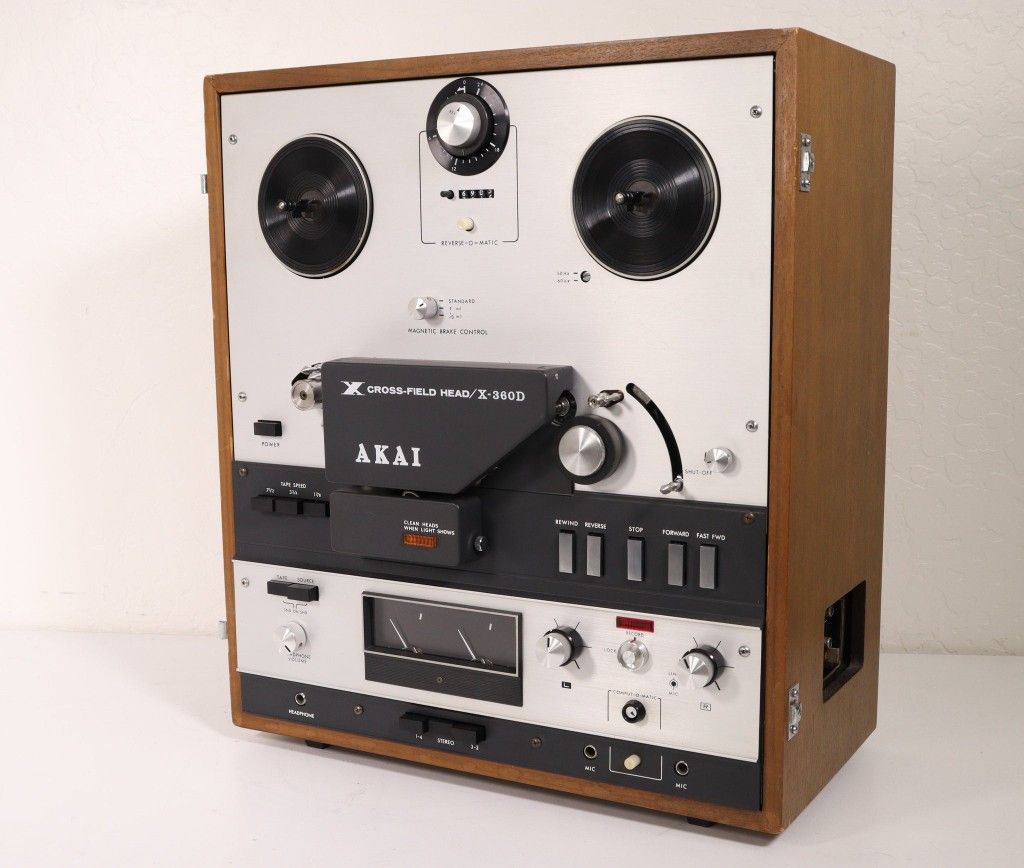 AKAI X360D CROSSFIELD HEAD REEL TO REEL TAPE DECK PLAYER RECORDER