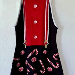Christmas Themed Candy Cane Inspired Holiday Knit Dress