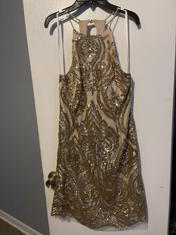 Dillards gold-nude sequins dress size XL nay fit large $50 for Sale in Fort  Worth, TX - OfferUp
